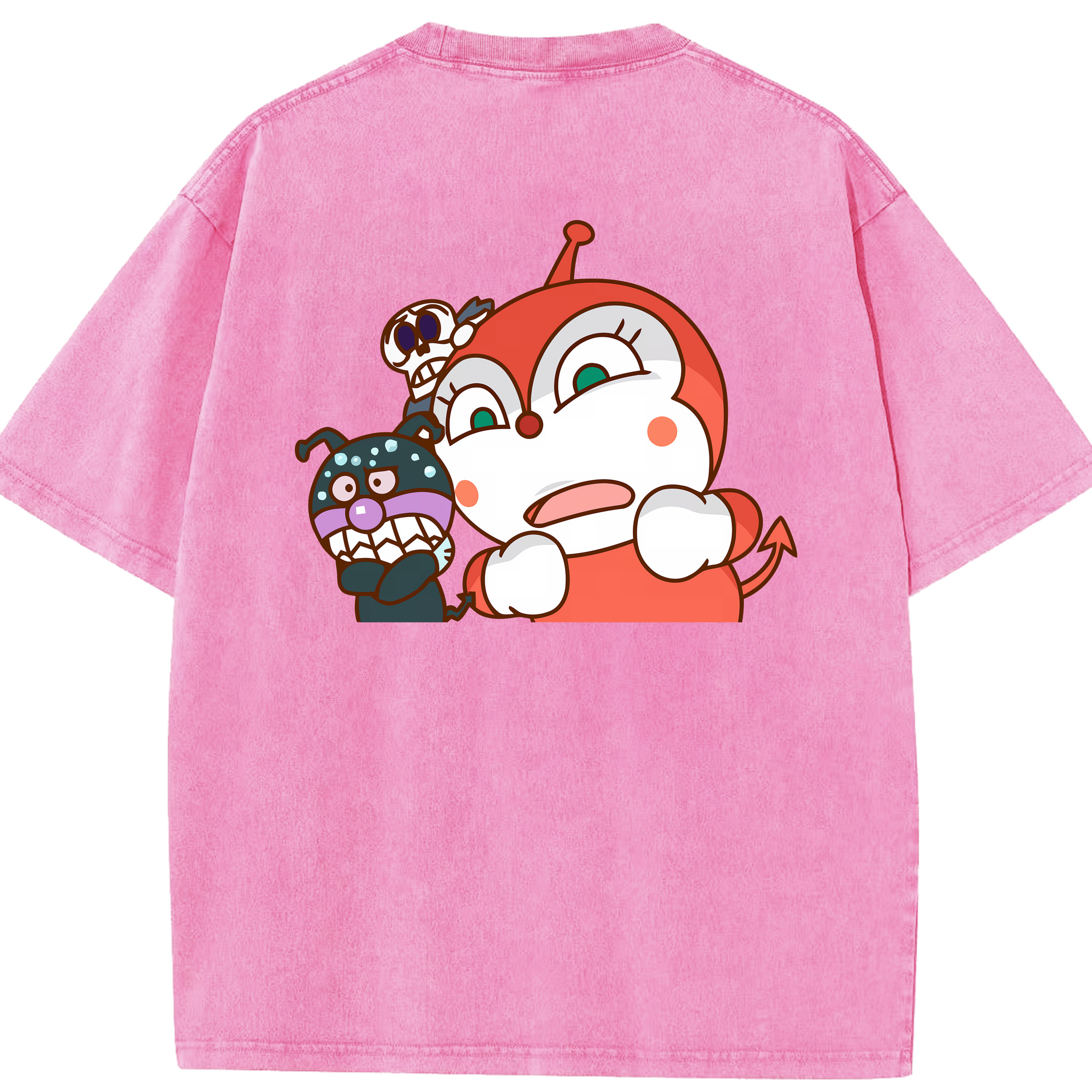 （画像用） アンパンマン Anpanman 綿100% ヴィンテージ風 半袖Tシャツ（背面プリント）